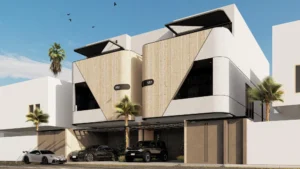 واجهة مشروع وشاح الصفا بتصميم معماري عصري في حي الصفا الرياض