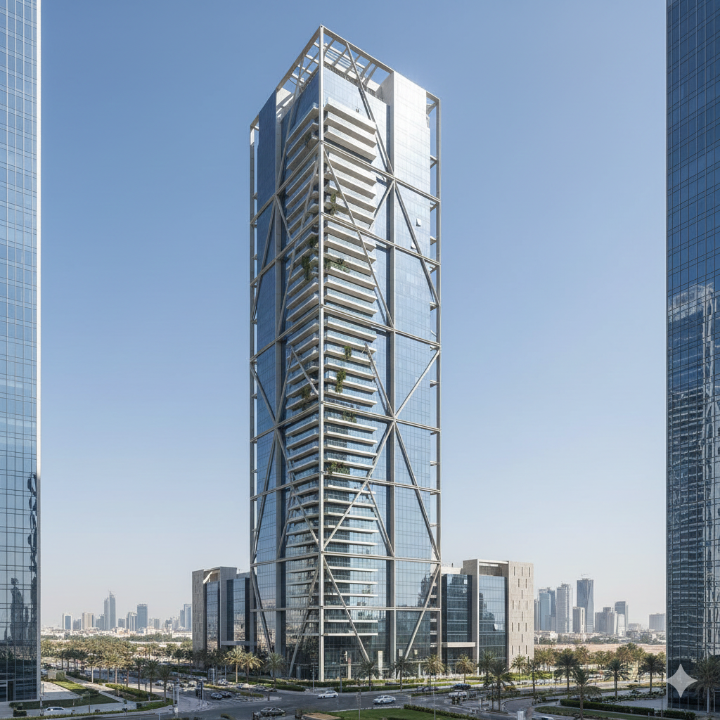 Modern residential property in Saudi Arabia showing good exterior condition and paint quality.