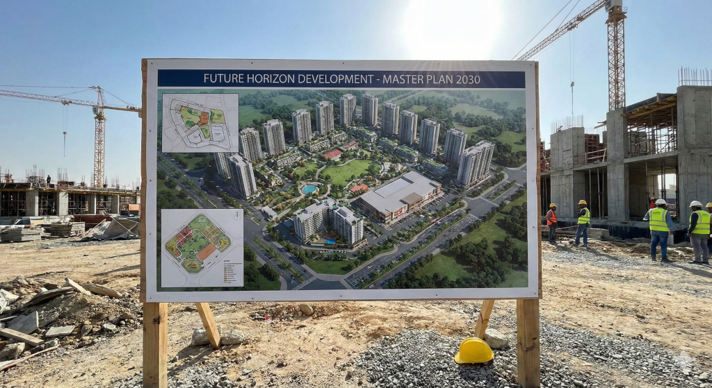 Rakez investment consultant explaining high-yield districts in Riyadh to an international investor.